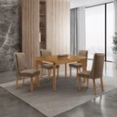 Ver imagem 4 de Mesa de Jantar Liz Carolina 120cm Tampo MDF Laminado Canto Copo com 4 Cadeiras