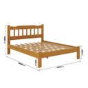 Ver imagem 2 de Cama Perola Queen 160 Madeira Maciça Reforçada Mel Nemargi