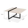 Mesa Centro Estilo Industrial Berlin Decorativa Moderna Klm Móveis Off White/preto - 2