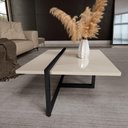 Ver imagem 1 de Mesa Centro Estilo Industrial Berlin Decorativa Moderna Klm Móveis Off White/preto