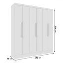 Ver imagem 3 de Guarda Roupa Bariloche 6 Portas 4 Gavetas - TCIL Móveis