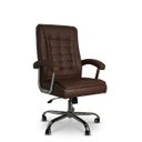 Ver imagem 2 de Cadeira de Escritório Modelo Presidente em Couro Sintético com Molas Ensacadas no Assento