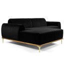 Ver imagem 1 de Sofá com Chaise Lado Direito 230cm Cocie Veludo Preto - Sallar Home