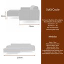 Ver imagem 3 de Sofá com Chaise Lado Direito 230cm Cocie Veludo Preto - Sallar Home