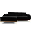 Ver imagem 5 de Sofá com Chaise Lado Direito 230cm Cocie Veludo Preto - Sallar Home