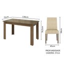 Ver imagem 3 de Conjunto Sala de Jantar Mesa Tampo de Vidro 4 Cadeiras Rustic/imperial Antônia Madesa