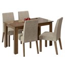 Ver imagem 2 de Conjunto Sala de Jantar Mesa Tampo de Vidro 4 Cadeiras Rustic/imperial Antônia Madesa