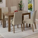 Ver imagem 1 de Conjunto Sala de Jantar Mesa Tampo de Vidro 4 Cadeiras Rustic/imperial Antônia Madesa