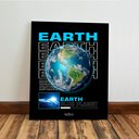Ver imagem 6 de Kit 3 Quadro Decorativo Planeta Marte Lua Galáxia Moderno 28x20cm