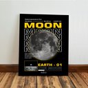Ver imagem 7 de Kit 3 Quadro Decorativo Planeta Marte Lua Galáxia Moderno 28x20cm