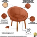Ver imagem 2 de Poltrona Sala Decorativa Moderna Estofada para Recepção Resistente Tecido Veludo Pés de Madeira