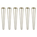 Ver imagem 1 de Kit 6 Pés de Metal 60 CM Hairpin Legs Mesa de Canto Aparador Dourado