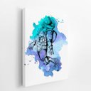 Ver imagem 2 de Astronauta Azul Arte Minimalista Quadro Canvas 60x40cm