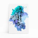 Ver imagem 1 de Astronauta Azul Arte Minimalista Quadro Canvas 60x40cm