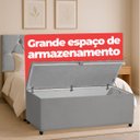 Ver imagem 3 de Cabeceira Solteiro Paris Estofada Painel com Recamier Baú 80cm para Cama Box Cinza - Arkell