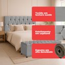 Ver imagem 7 de Cabeceira Solteiro Paris Estofada Painel com Recamier Baú 80cm para Cama Box Cinza - Arkell