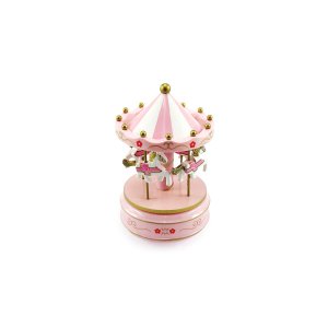 Caixa de Musica Carrossel Musical Cavalinhos de Plástico Decoração Para Quarto de Criança Bebê:Rosa/
