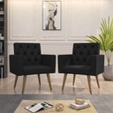 Ver imagem 1 de Kit 2 Poltronas para Sala Escritório Recepção Sala de Espera Thais Corino Preto