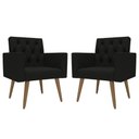 Ver imagem 3 de Kit 2 Poltronas para Sala Escritório Recepção Sala de Espera Thais Corino Preto