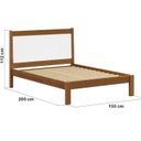 Ver imagem 3 de Cama de Casal em Madeira Maciça Modena Marrom/Amêndoa/Branco
