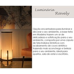Luminária de Chão Ravely Abajur Estilo Japandi - 2