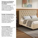 Ver imagem 6 de Cabeceira em Madeira Maciça Estofada com Botões Capitonê King Charlotte Espresso Móveis