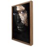 Quadro Decorativo Mulher Olhos Dourados em Moldura Caixa Tacolado Moldura Trad 1cm Preta sem Vidro 4 - 4