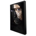 Ver imagem 5 de Quadro Decorativo Mulher Olhos Dourados em Moldura Caixa Tacolado Moldura Trad 1cm Preta sem Vidro 4