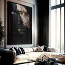 Ver imagem 1 de Quadro Decorativo Mulher Olhos Dourados em Moldura Caixa Tacolado Moldura Trad 1cm Preta sem Vidro 4