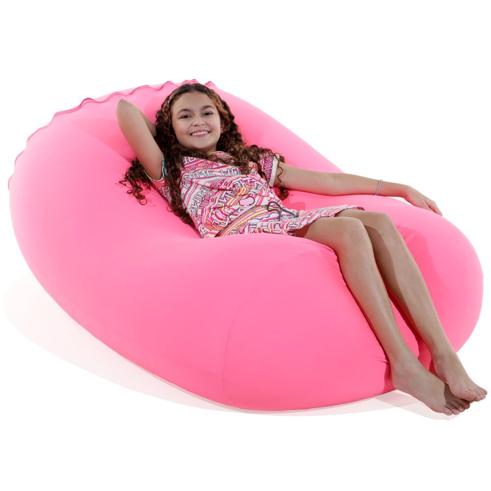 Pufe Rollo - Puff Sensorial com Enchimento de Perolas de Eps Cor Rosa