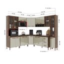 Ver imagem 4 de Cozinha Modulada Completa Fidelitá Lisboa 8 Peças 445cm 18 Portas 3 Gavetas com Tampo