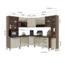 Ver imagem 4 de Cozinha Modulada Completa Fidelitá Lisboa 8 Peças 445cm 18 Portas 3 Gavetas com Tampo