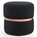 Ver imagem 1 de Puff Decorativo com Cinto Rosê Round B-300 Veludo Preto