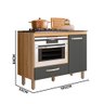 Balcão para Cooktop 4 e 5 Bocas 1 Porta 1 Gaveta Freijó Chumbo Fit Nicioli - 4