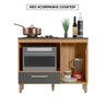 Balcão para Cooktop 4 e 5 Bocas 1 Porta 1 Gaveta Freijó Chumbo Fit Nicioli - 2