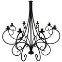 Ver imagem 5 de Lustre Provençal com Cúpulas Rústicas de Algodão p/ Casa Alto Padrão - Preto