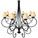 Ver imagem 1 de Lustre Provençal com Cúpulas Rústicas de Algodão p/ Casa Alto Padrão - Preto