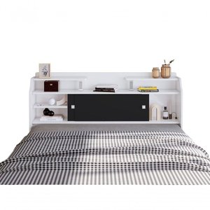 Cabeceira Casal Flex Elisa Conjunto Box 138cm Branca/preta