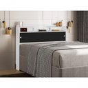 Ver imagem 3 de Cabeceira Casal Flex Elisa Conjunto Box 138cm Branca/preta