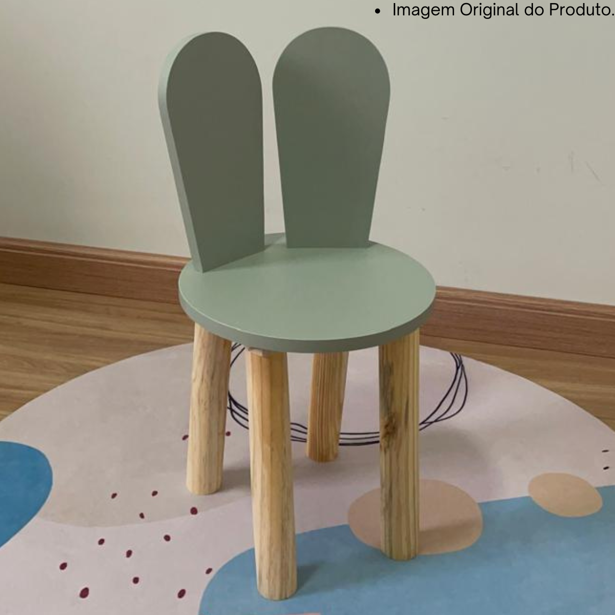 Cadeira Coelho Criativa Infantil para Crianças Estudar Desenhar 100% Mdf Bp Melaminico:verde Jade - 8