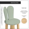 Cadeira Coelho Criativa Infantil para Crianças Estudar Desenhar 100% Mdf Bp Melaminico:verde Jade - 8