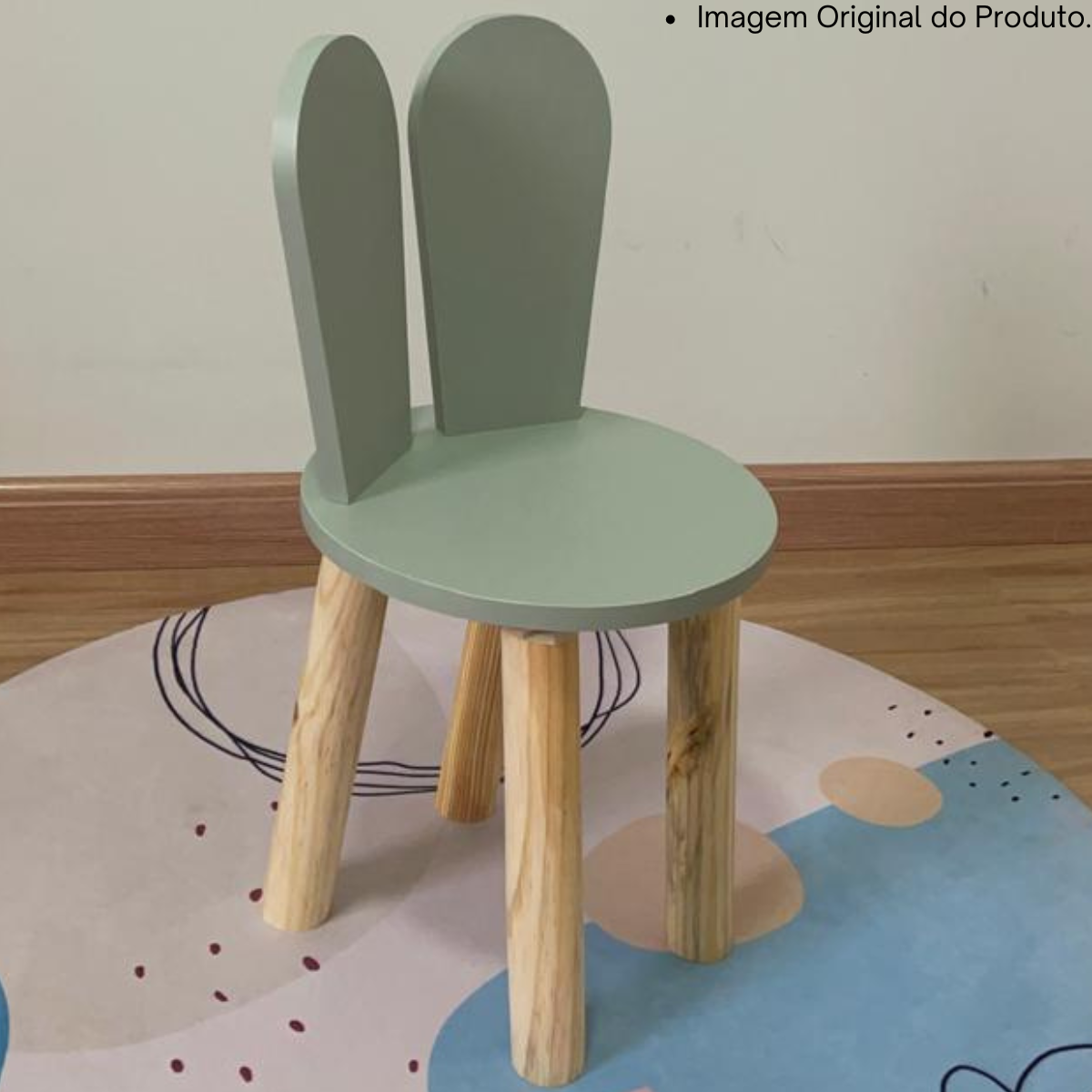 Cadeira Coelho Criativa Infantil para Crianças Estudar Desenhar 100% Mdf Bp Melaminico:verde Jade - 9