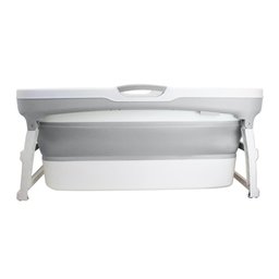 Banheira Portátil Dobrável Extra Grande Clingo C6024 Branco/Cinza - 3