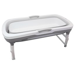 Banheira Portátil Dobrável Extra Grande Clingo C6024 Branco/Cinza - 5