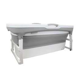 Banheira Portátil Dobrável Extra Grande Clingo C6024 Branco/Cinza - 2