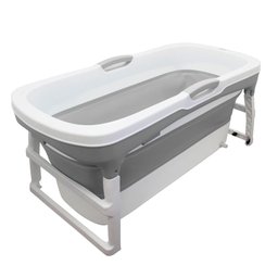 Banheira Portátil Dobrável Extra Grande Clingo C6024 Branco/Cinza - 1