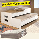 Ver imagem 1 de Bicama Solteiro Elis com 2 Colchões D33 Gold Espuma Cor: Bc