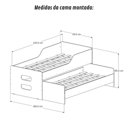 Bicama Solteiro Elis com 2 Colchões D33 Gold Espuma Cor: Bc - 7