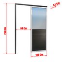 Ver imagem 4 de Porta Correr Suspensa Meia Lambril Meia Vidro Esq L.25 Mix Preta 210x100 Brimak