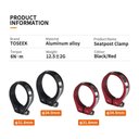 Ver imagem 2 de Braçadeira Selim Alumínio Preto 31.8mm 27.2/28.6mm 12g